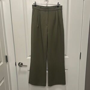 Olive Green A&F Sloane Tailored Wide Leg Pant